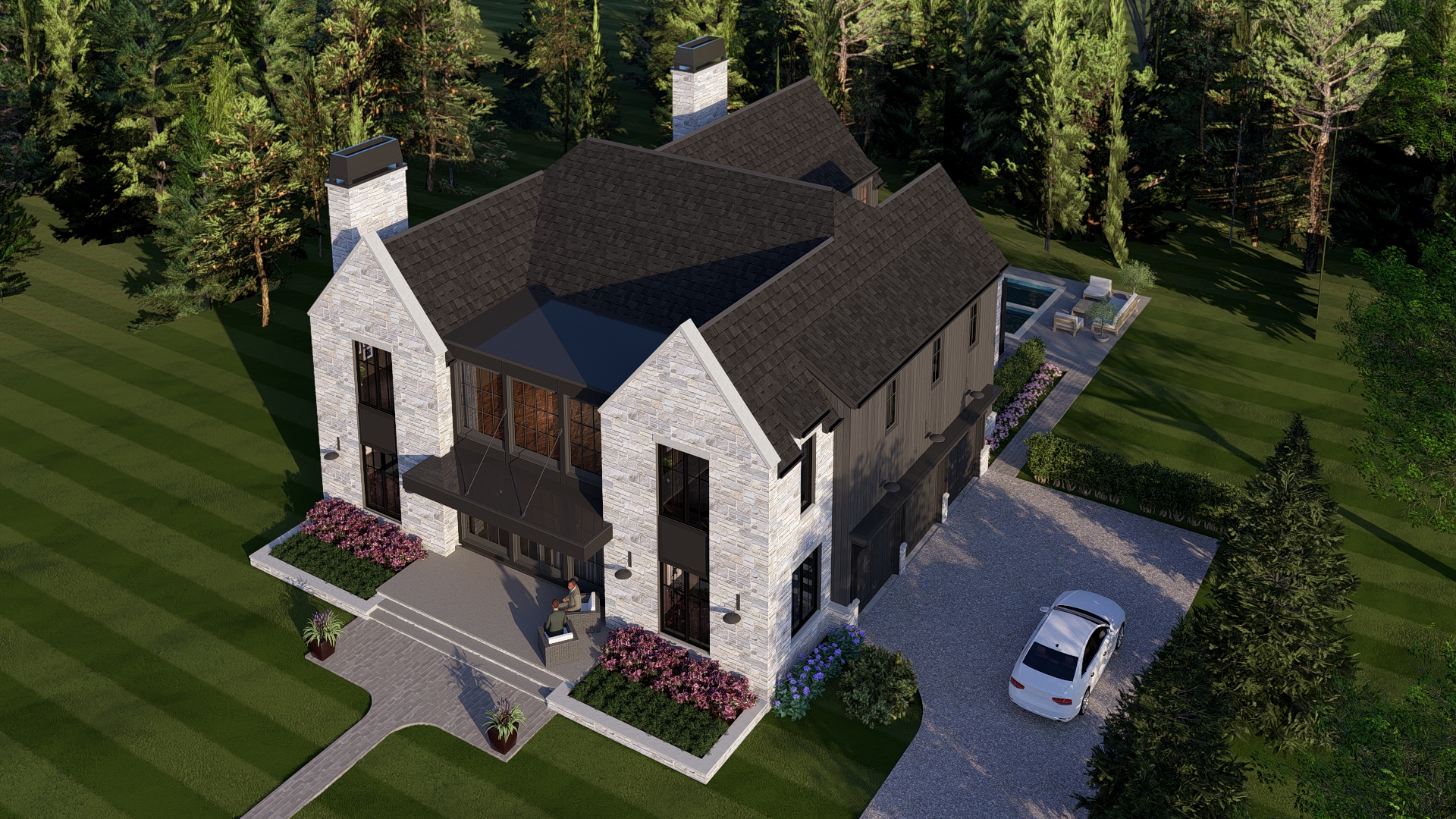 birmingham, michigan, new construction, luxury, quarton lakes, modern, contemporary, pool, downtown, open, coming soon, elegant, wolf, subzero, wood floors, kitchen, powder room, island, quartz, limestone, vaulted ceilings, loggia, bbq, 6800 square feet, paul mooney, prm custom builders, customize, family, safe, neighborhood